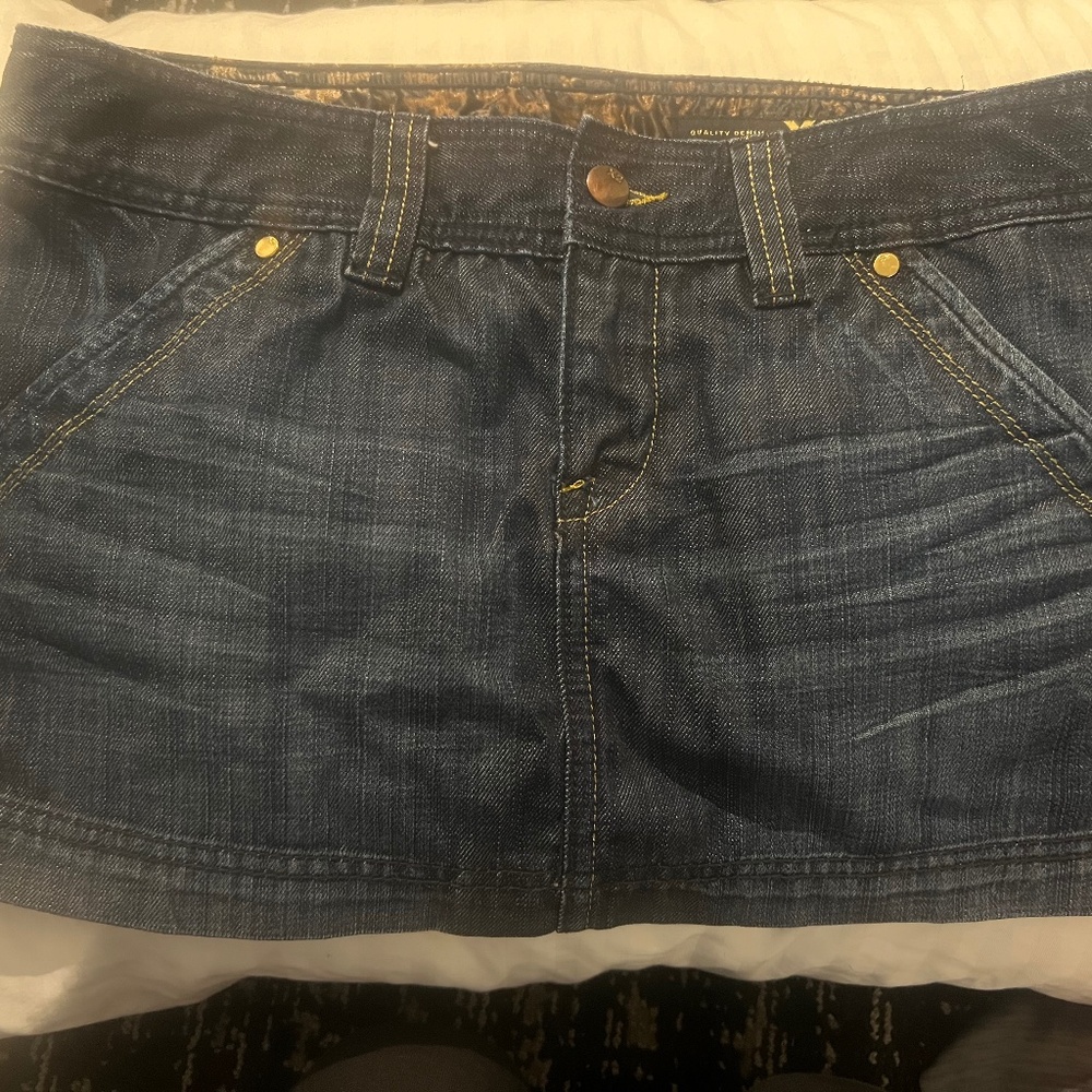 X2 denim mini skirt